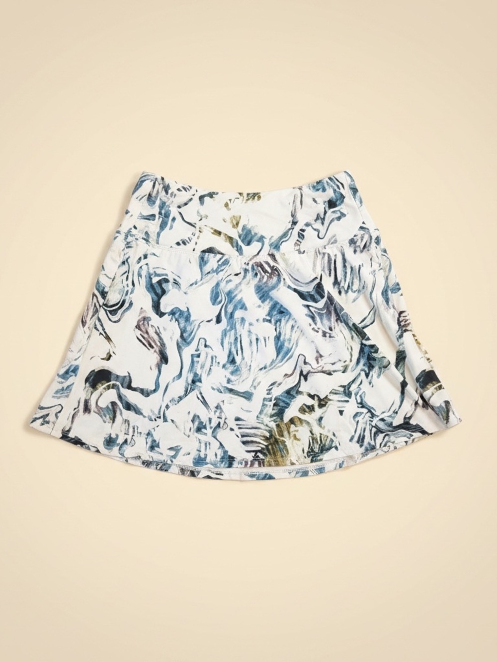 White Eagle Skort with Blue Abstract Print